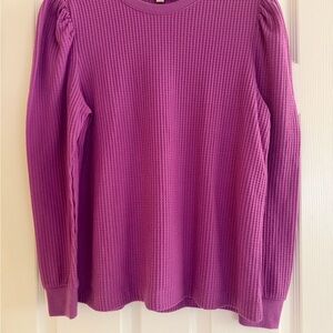 LOFT Purple Waffle Knit Top